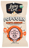 Lesser Evil White Cheddar Popcorn, Gluten Free, No Vegetable Oil, 0.88 Ounces (Pack Of 18)