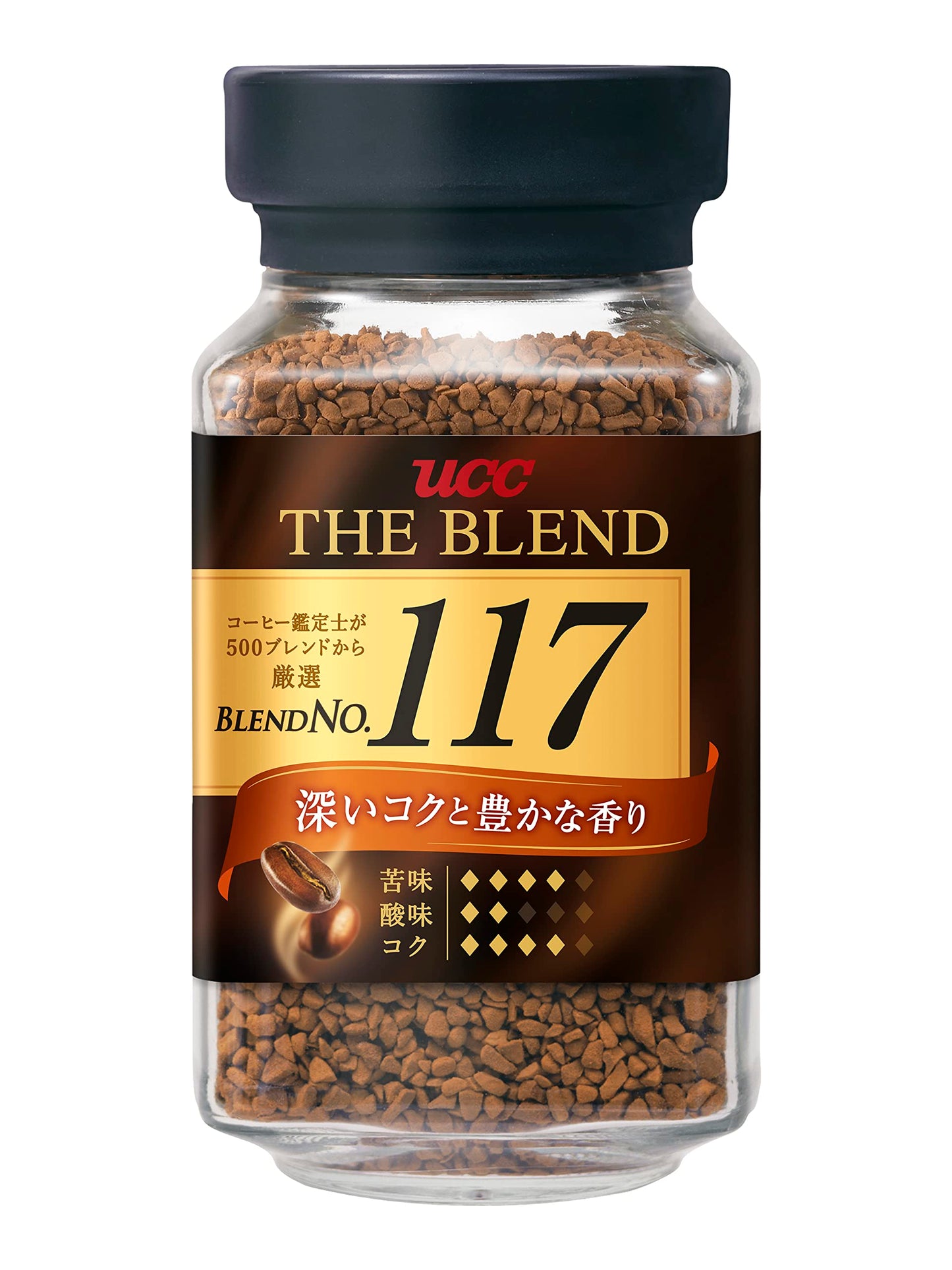 UCC Instant Black Coffee, Rich Flavor, 3.17 Oz (90 g), Pack of 1, Model 393223, Brown