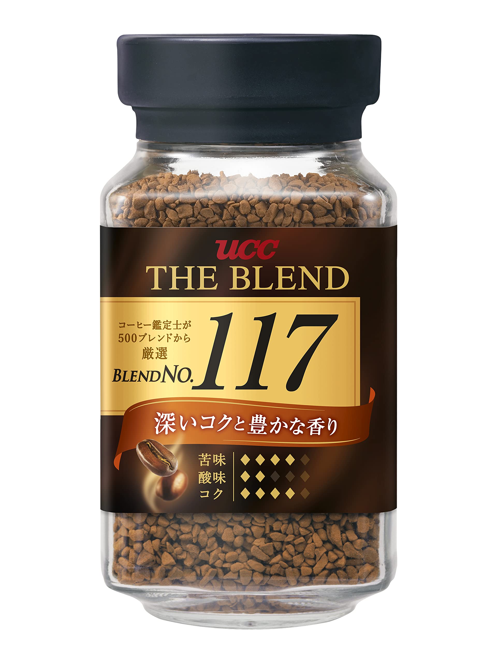 UCC Instant Black Coffee, Rich Flavor, 3.17 Oz (90 g), Pack of 1, Model 393223, Brown