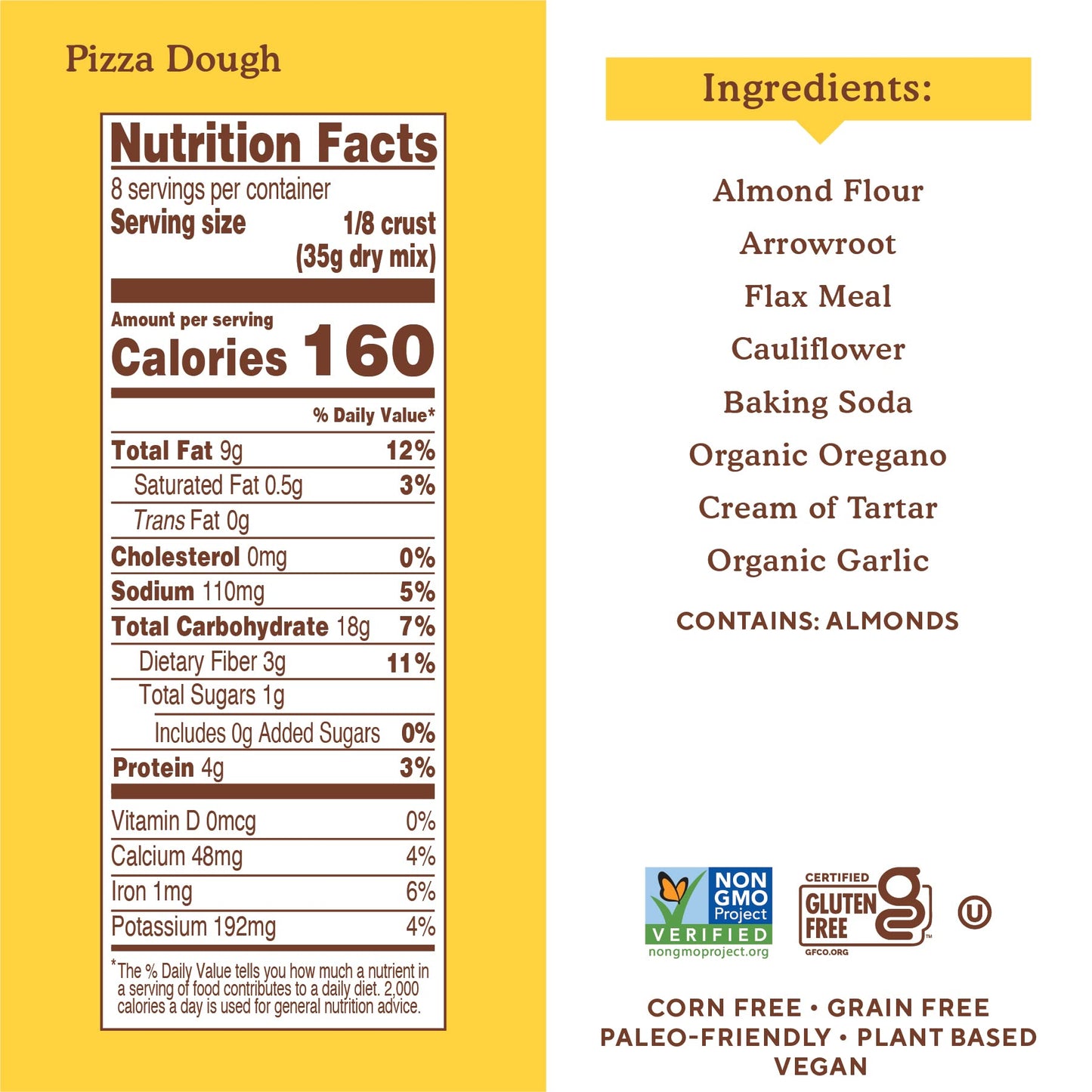 Simple Mills Almond Flour Baking Mix, Cauliflower Pizza Dough - Gluten Free, Vegan, Plant Based, 9.8 Ounce (Pack Of 6)