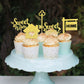 ZHUOWEISM Cupcake Toppers 36 PCS Gold Glitter Bamboo New Home Theme Decorations