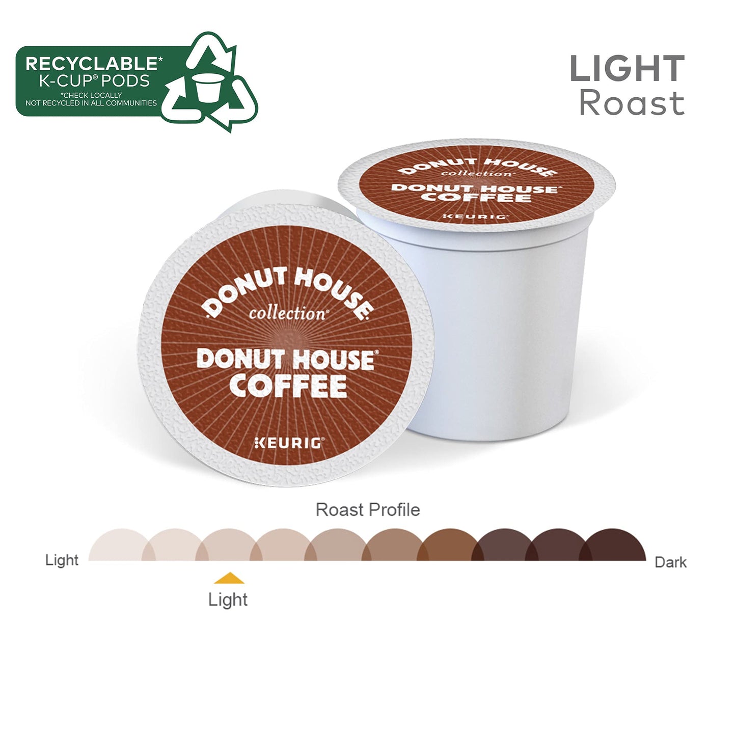 Donut House Collection Donut House Coffee Keurig Single-Serve K-Cup Pods, Light Roast Coffee, 96 Count