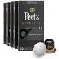 Peets Coffee Dark Roast Espresso Capsules, Compatible with Nespresso, 50 Count (5 Boxes of 10), Nerissimo Intensity 11, Espresso