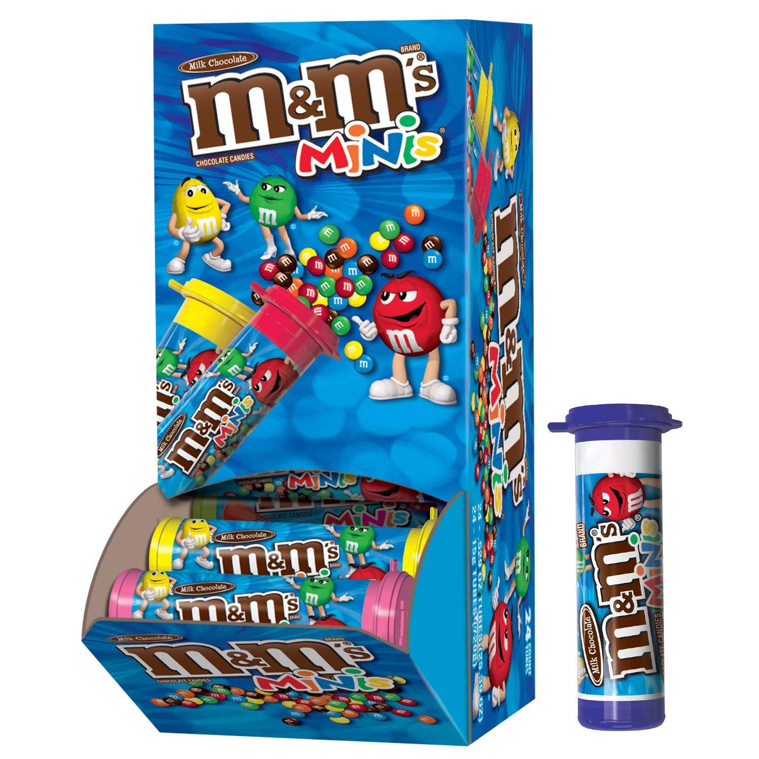 M&Ms Milk Chocolate Minis Candy, 1.08-Ounce Tubes (Pack of 24)