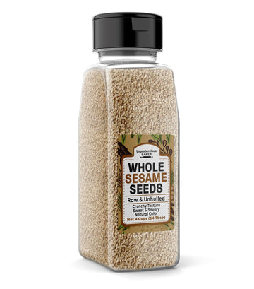 Unpretentious Whole Sesame Seeds (4 Cups), Unhulled, Raw, and Always Pure