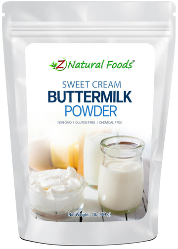 Z Natural Foods - Sweet Cream Buttermilk Powder-100% natural- Gluten Free- Non GMO Dry Buttermilk- 1 lb
