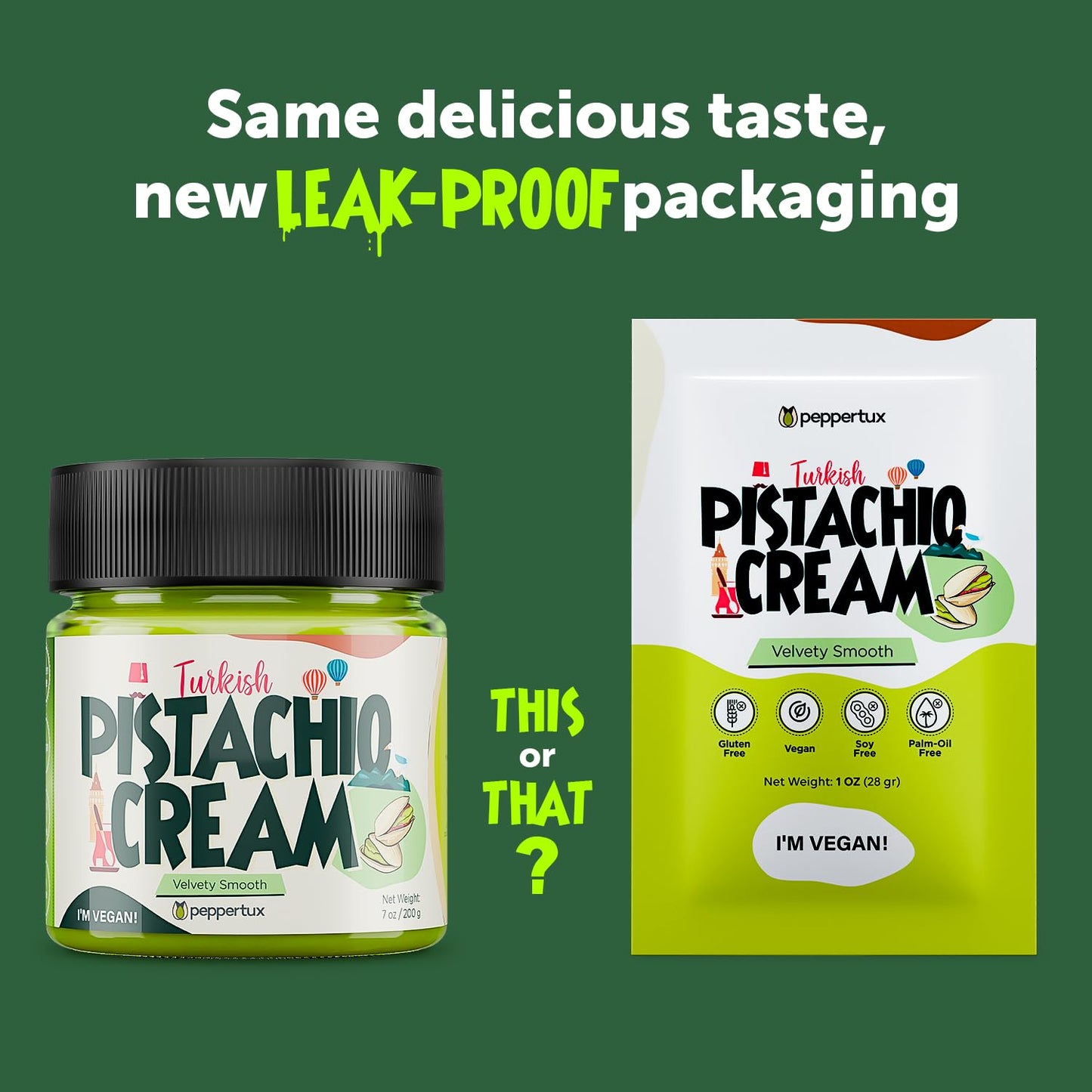 Peppertux Farms Pistachio Cream - Natural Vegan Spread Pistachio Paste For Baking, Cake, Ice Cream, Cookie & More - High Protein