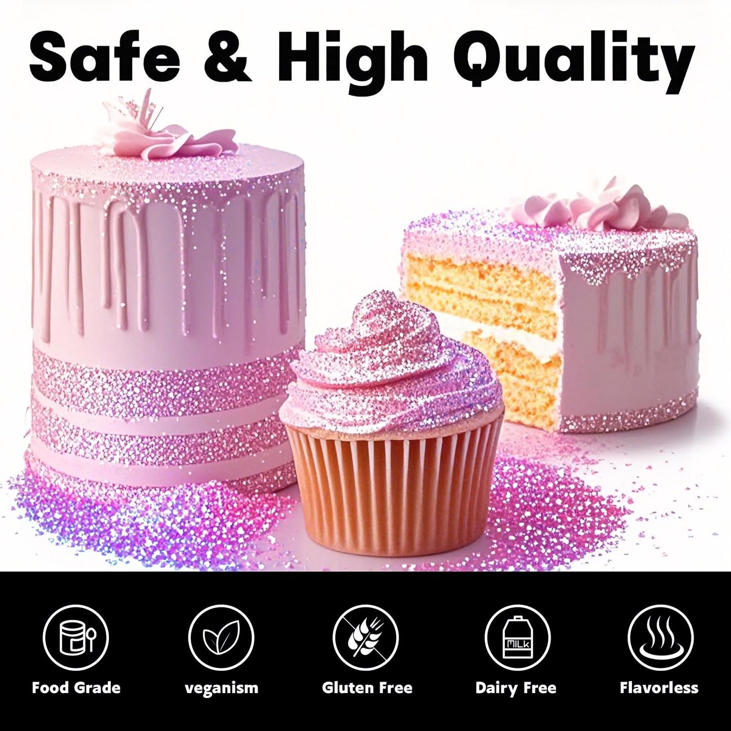 CAKESTAR Edible Glitter Spray - Iridescent Luster Dust for Cakes, Drinks, Cupcakes, 10g