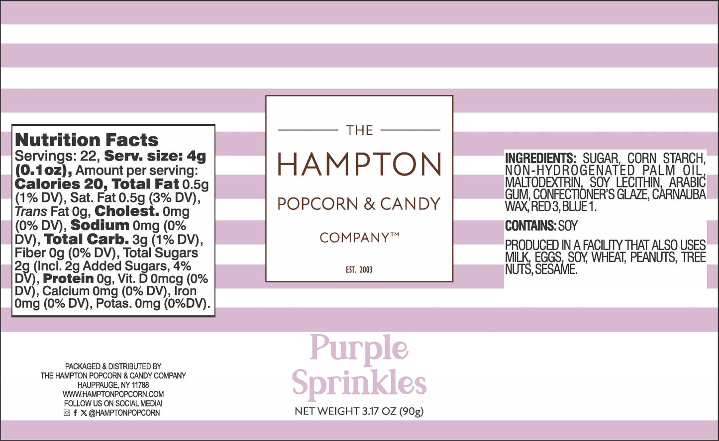 Purple Sprinkles Jimmies 3.17 Oz, Sprinkles For Cake Decorating, Cake Sprinkles, Sprinkles For Baking, Ice Cream & More, The Ham
