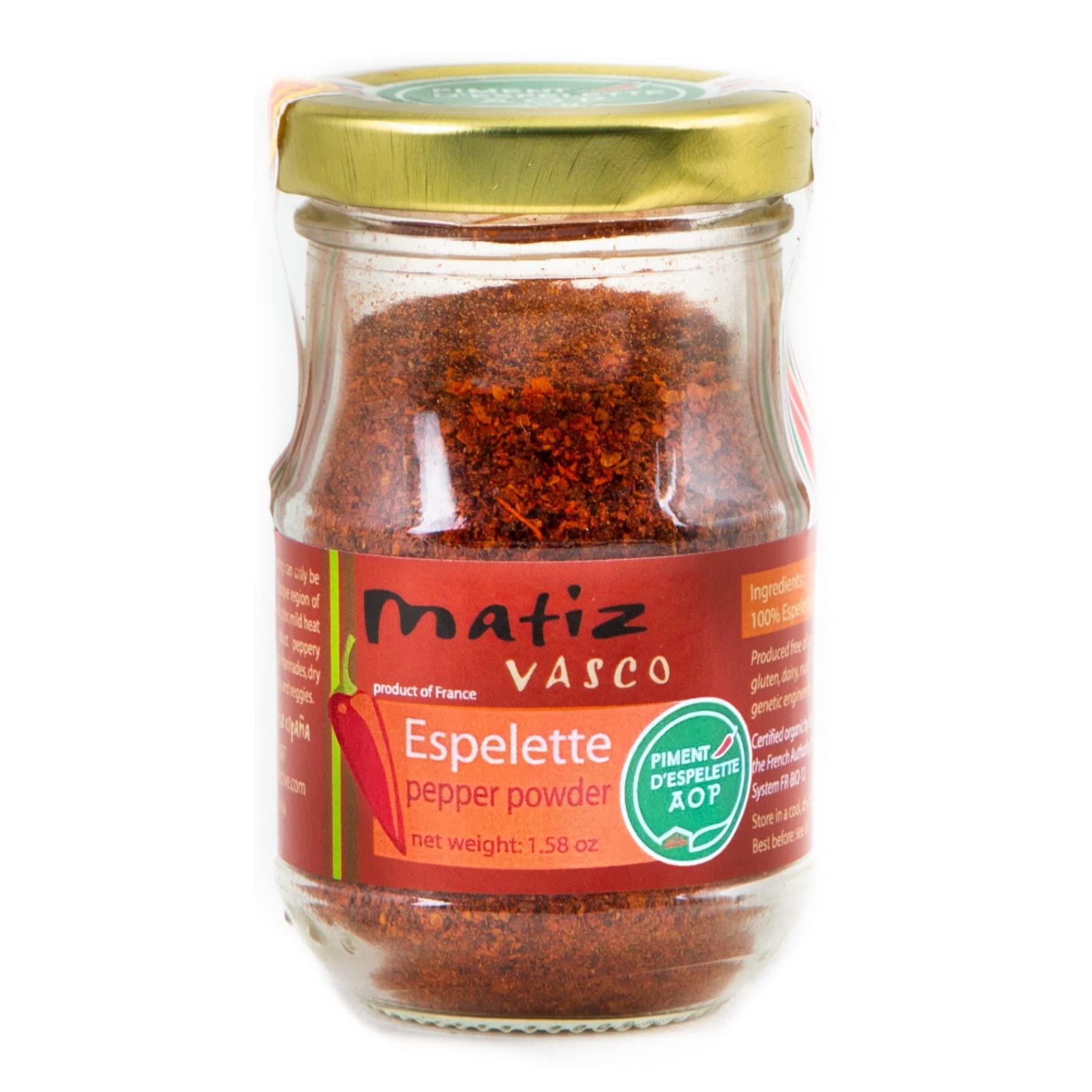 Matiz Piment D'Espelette Pepper From Basque France | 1.58 Ounce | Traditional |
