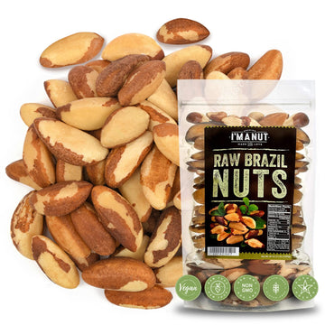 Im A Nut Brazil Nuts, Raw, Non-GMO, Gluten-Free, Vegan, Keto Friendly, 48 oz (3 Lbs) Reusable Bag
