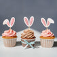 Ercadio 24 Pack Easter Bunny Ear Cupcake Toppers, Glitter Rabbit Ears Cupcake Picks, Easter Day Cake Toppers For Easter Theme Sp
