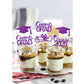 Moitkptt Graduation Cupcake Toppers - 24Pcs Purple Class of 2025 Cake Decorations, Paper Material