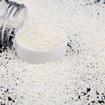 EPHVODI White Nonpareils Sprinkles Edible Mini Pearl Sprinkles for Cake Decorations, Baking, Ice Cream, Cookies, Donuts and Loll