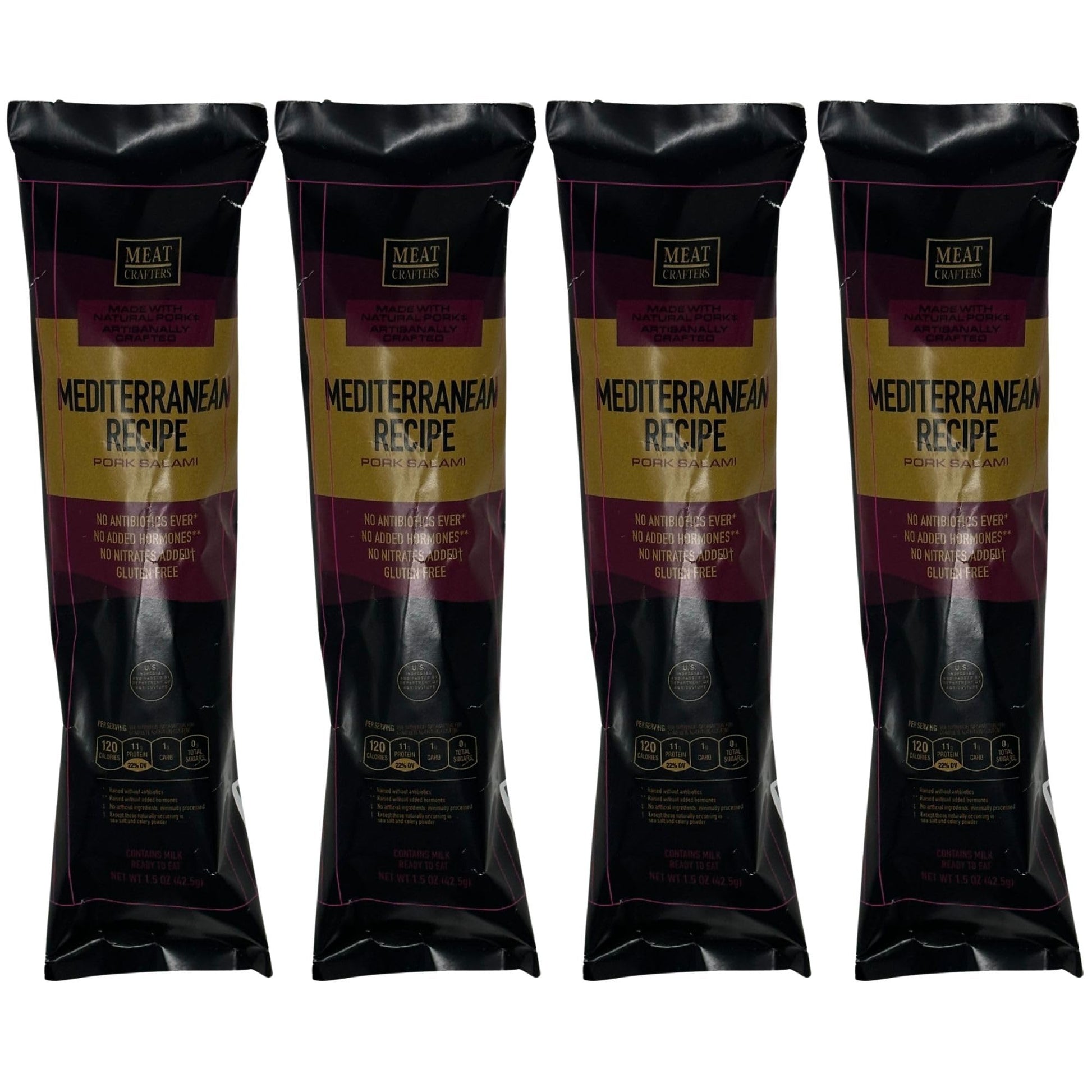 Meat Crafters Dry Cured Meat, Mediterranean Recipe, Antibiotic Free, 5oz (4-Pack)