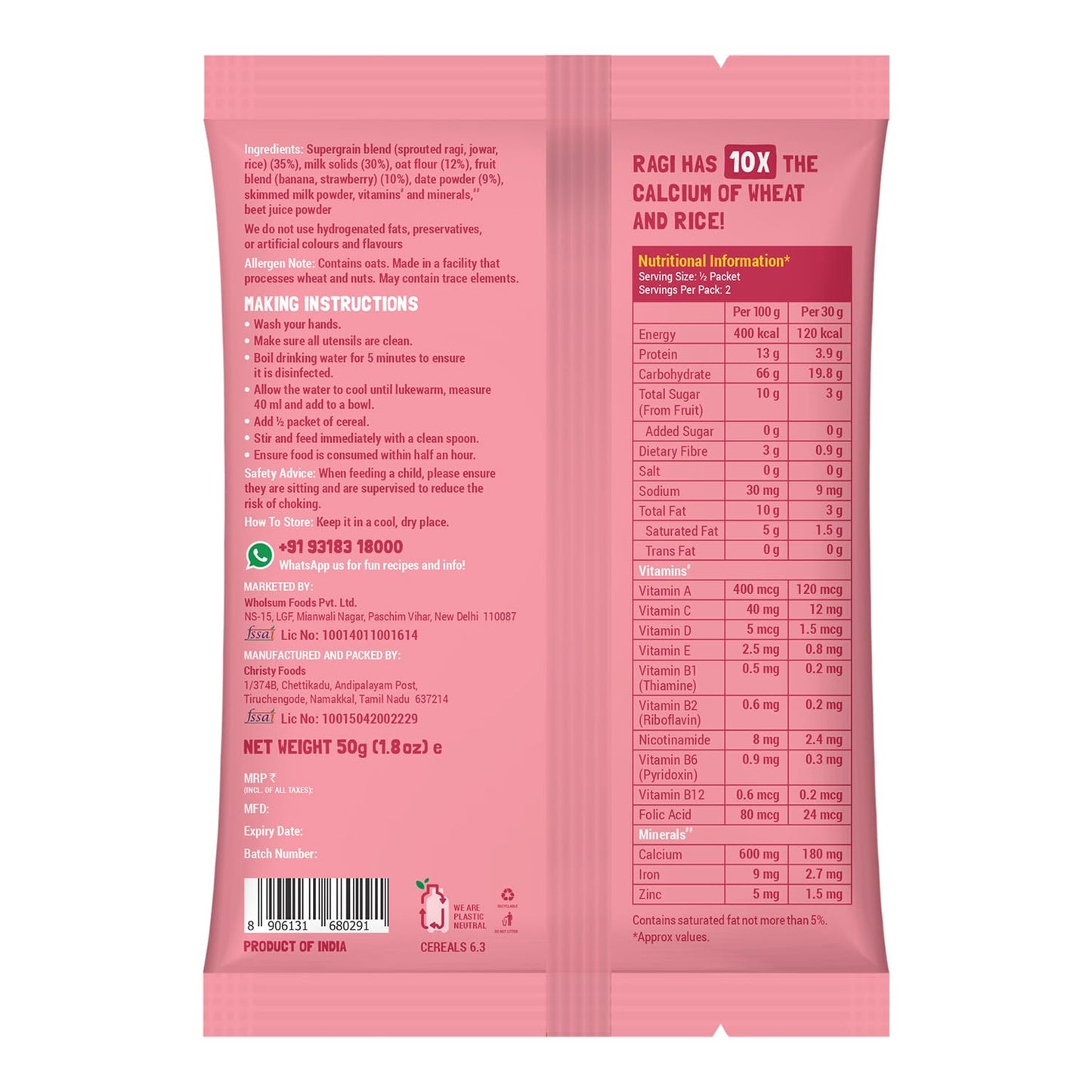 Slurrp Farm No Added Sugar, No Salt Multigrain Cereals Trial Pack Combo | Goodness Of Millets - Ragi, Jowar, Oats | Healthy Food