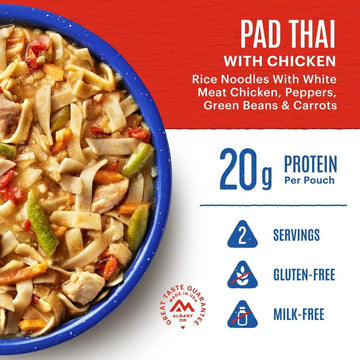 Mountain House Pad Thai With Chicken | Freeze Dried Backpacking & Camping Food |2 Servings | Gluten-Free