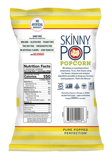 Skinnypop Popcorn White Cheddar 1 Ounce