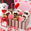 Broadway Basketeers Valentines Cookies And Brownies Gift Basket With I Love You Teddy Bear For Her  Him  Women  Kids & Heart Linzer Cookies