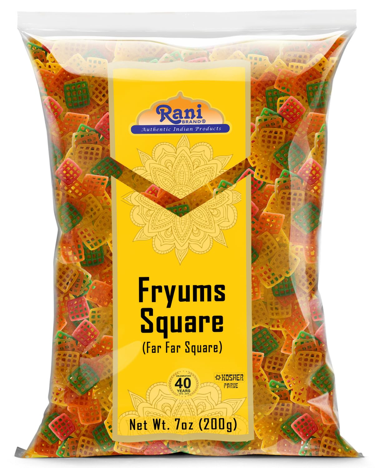 Rani Far Far Fryums - Vegan Wheat & Tapioca Snack, Square Shape, 7oz (200g)