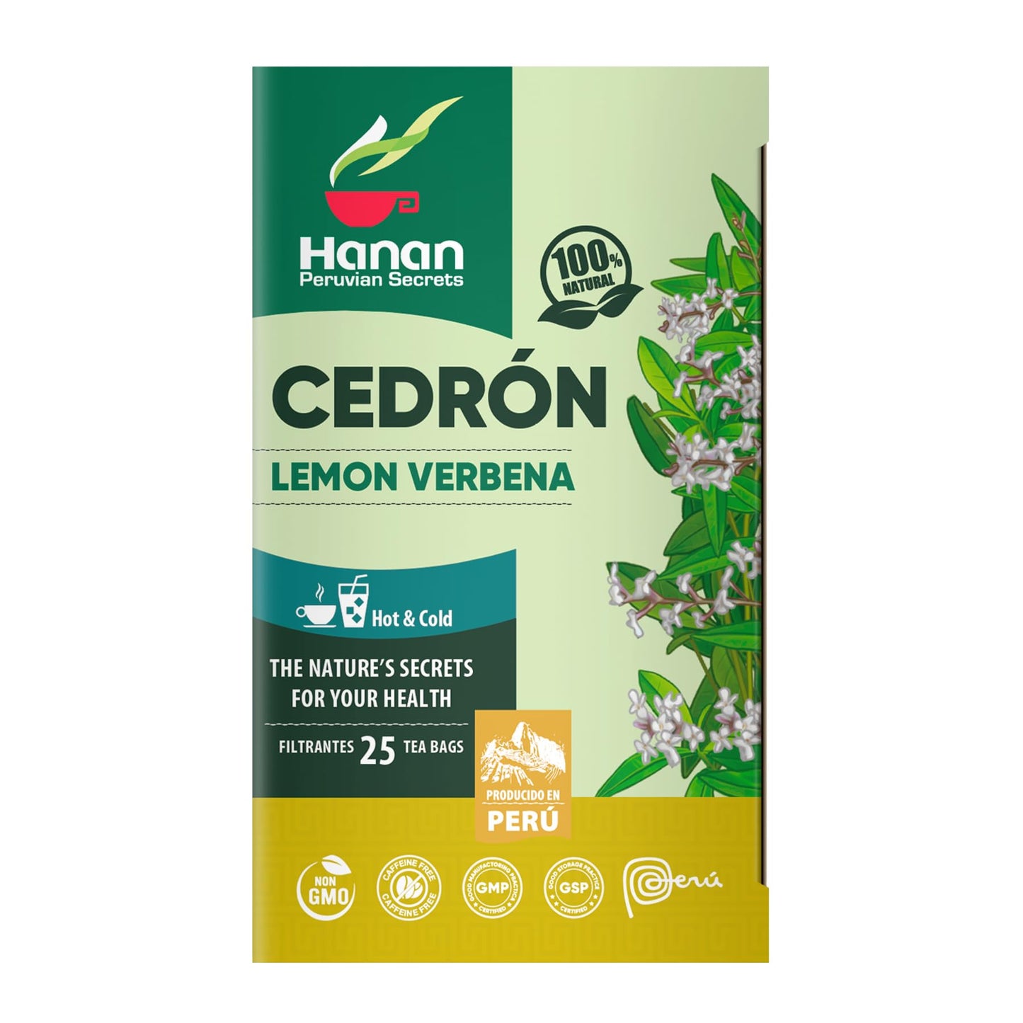 Lemon Verbena 25 Teabags Of Cedron Herbal Tea All Natural Lemon Beebrush From Peru Used To Add Lemon Flavor In Cooking Perfumes