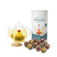 Tea Bunch Blooming Flower Tea Set – 12 Hand-Tied Organic Green Tea Balls With 12 Packs Of Rock Sugar, Gift-Ready Packaging, Calming Floral Tea For Wellness & Relaxation (Glass Teapot Not Included)