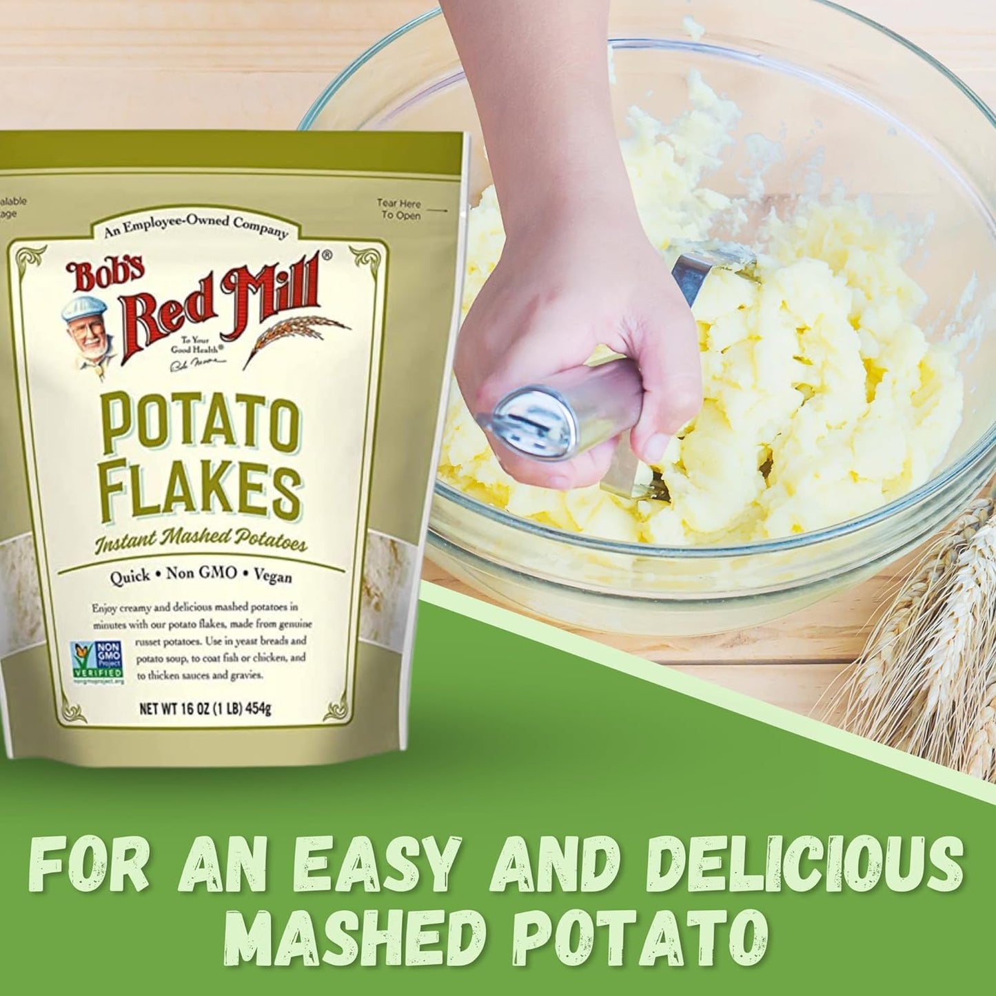 Creamy Potato Flakes Includes One-16 Oz Resealable Bag Of Bobs Red Mill Potato Flakes Instant Mashed Potatoes + Create Sticker