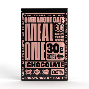 Kreatures of Habit Meal Replacement Protein | 30g Plant-Based Protein | Gluten Free, Dairy Free | Chocolate | Pack of 7, 3.07 Ounce