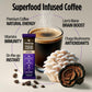 VitaCup Focus Mushroom Coffee Instant Packets  for Memory & Clarity Support  w/Fiber  Chaga  Lions Mane  D3  B Vitamins  Medium Roast  100% Arabica & Robusta Coffee in Single Serve Sticks  24 Ct
