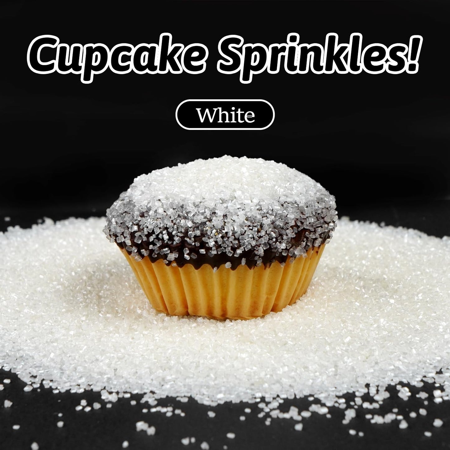 Edible White Sprinkles, White Sanding Sugar Sprinkles For Cake Decorating, Food Grade 150G, Cookie & Cupcake Topper Decoration,