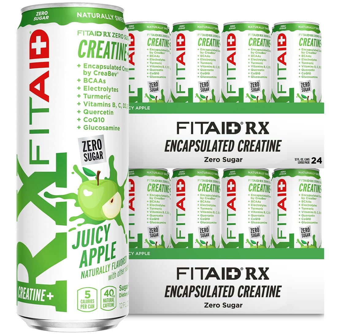 LIFEAID FITAID RX Workout Recovery Drink, Zero Sugar, BCAAs, 12 Fl Oz (Pack of 24)