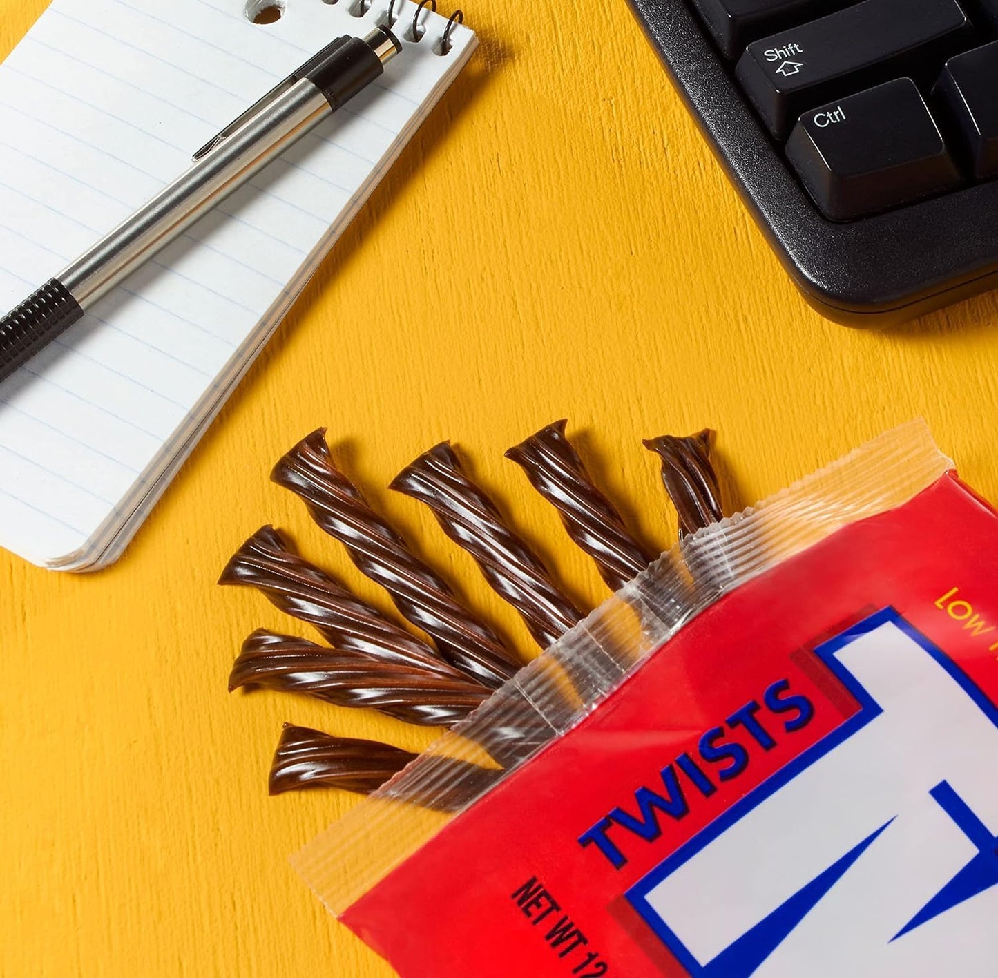 Twizzlers Chocolate Flavored Twists - Low Fat Snacks - Pack of 2 - 12 oz Bags