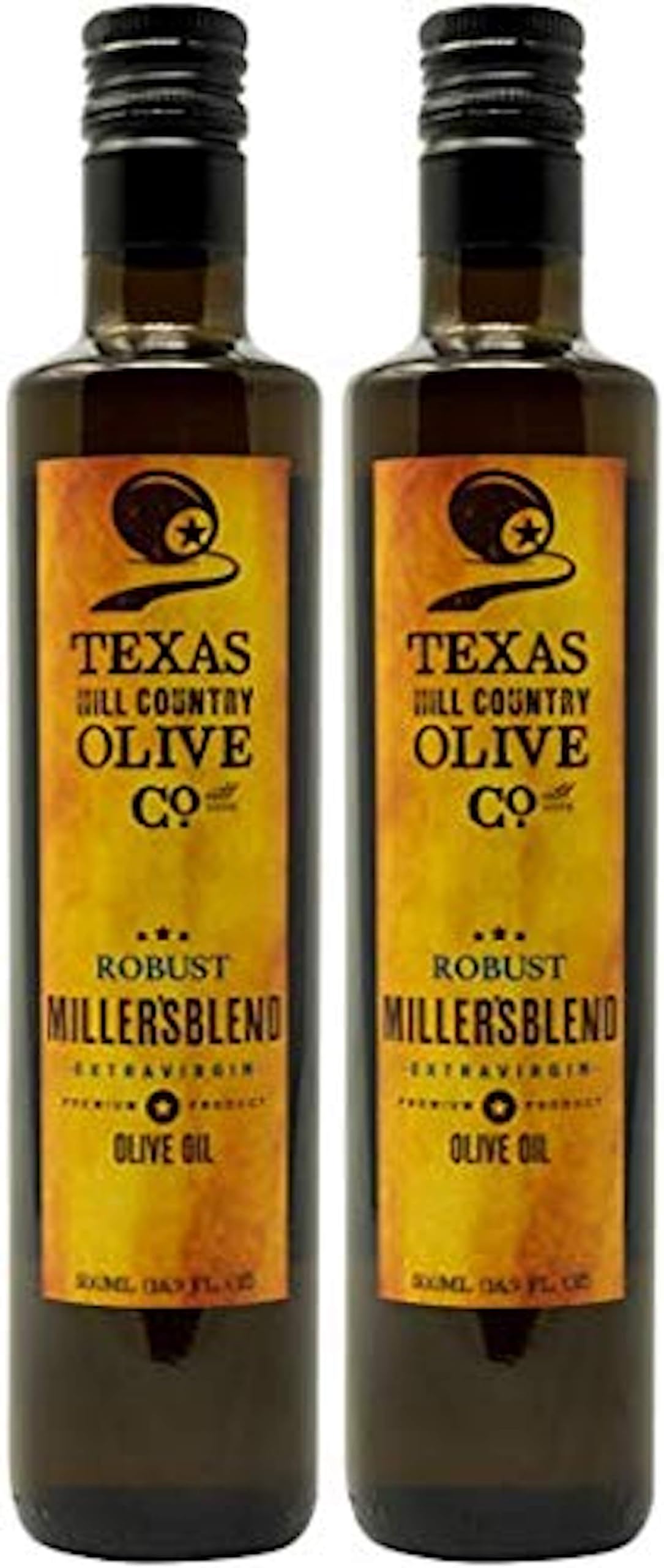 Texas Hill Country Olive Co Extra Virgin Olive Oil, Cold Pressed, 16.9 Fl Oz (Pack of 2), Rich & Robust, Gourmet Quality
