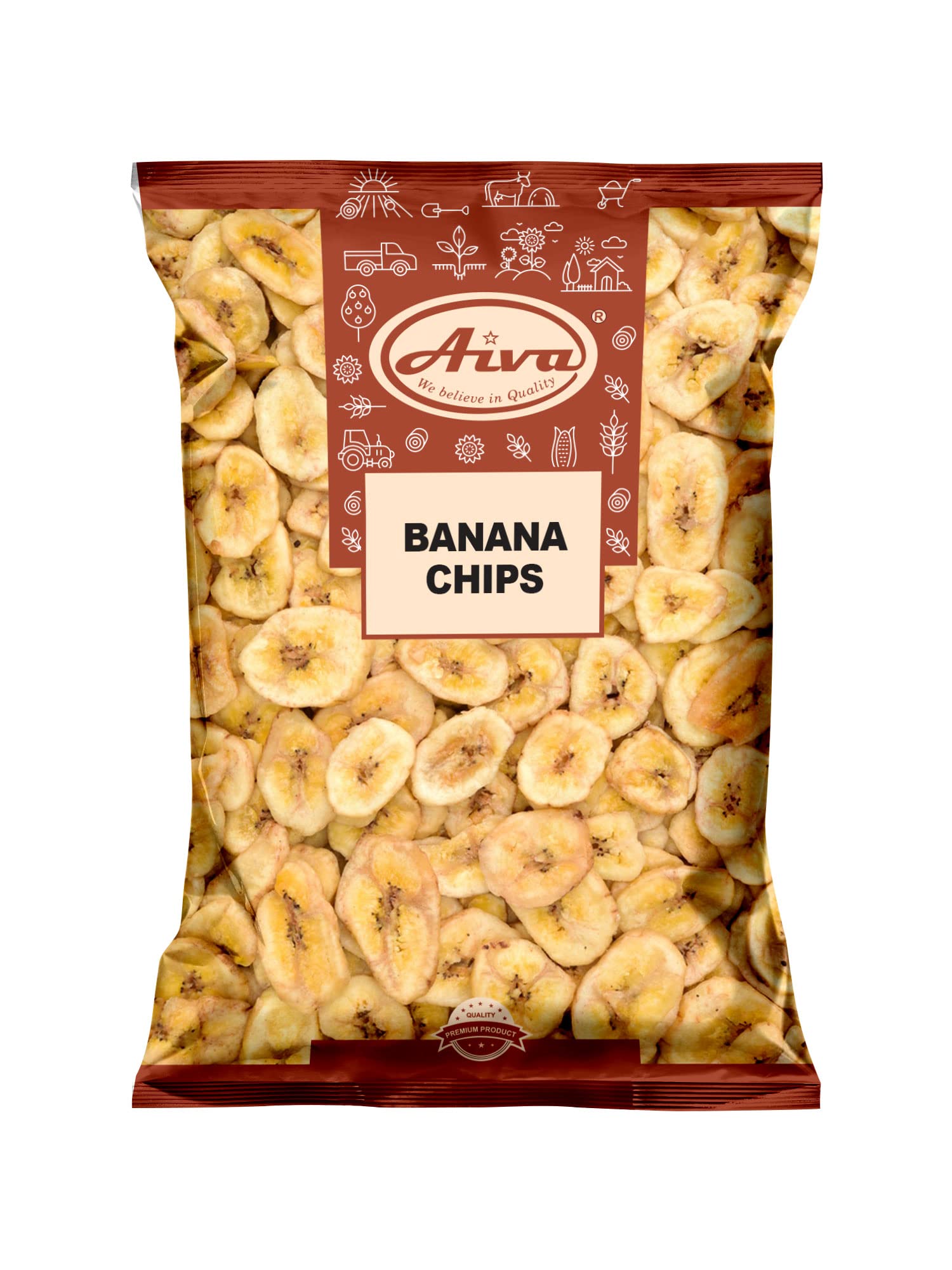 Aiva Dried Sweetened Banana Chips (5 LB) - Fresh, Crispy & Sweetened, Delicious Snack for Snacking