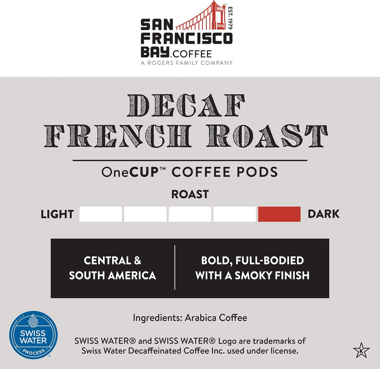 San Francisco Bay Compostable Coffee Pods - Decaf French Roast (80 Ct) K Cup Compatible Including Keurig 2.0, Dark Roast, Swiss