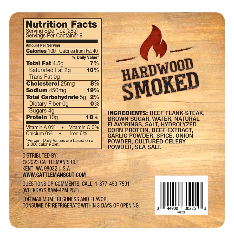 Cattleman'S Cut Texas Style Flank Steak Beef Jerky, 9 Ounce