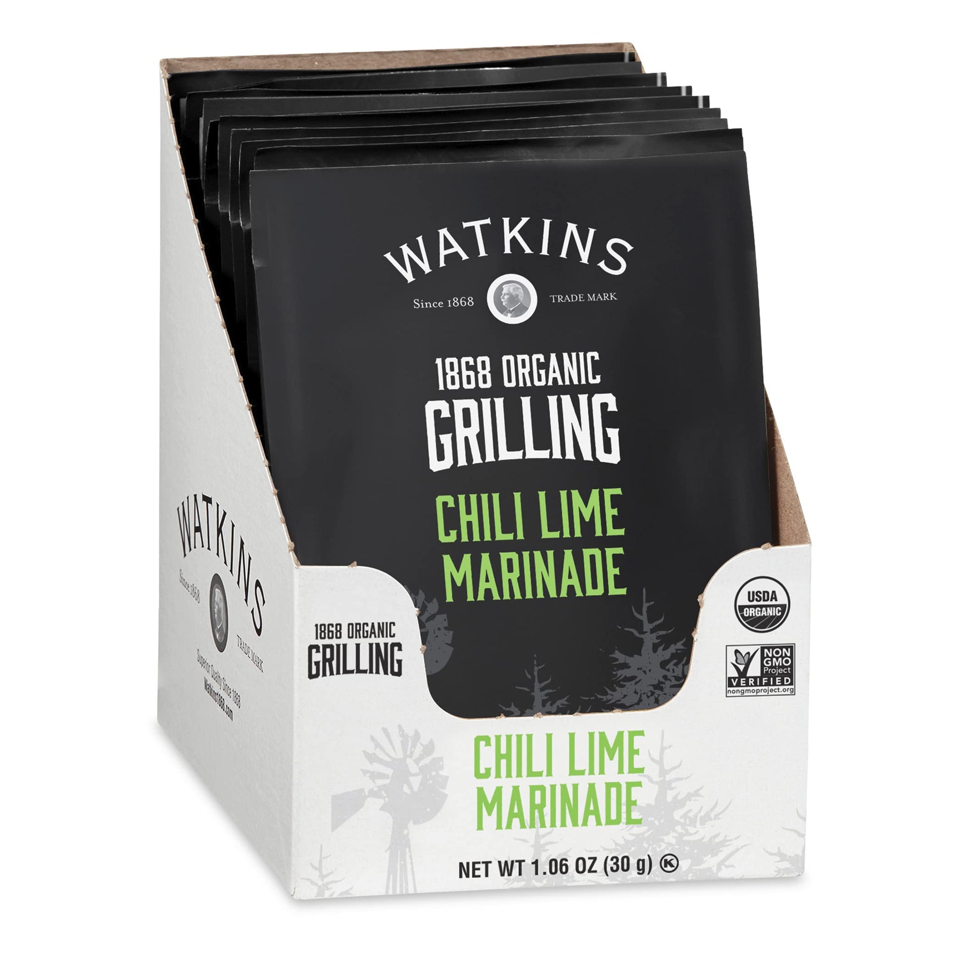 Watkins Organic Grilling Chili Lime Marinade, 1.06 Oz each, 12 Count (Pack of 1)