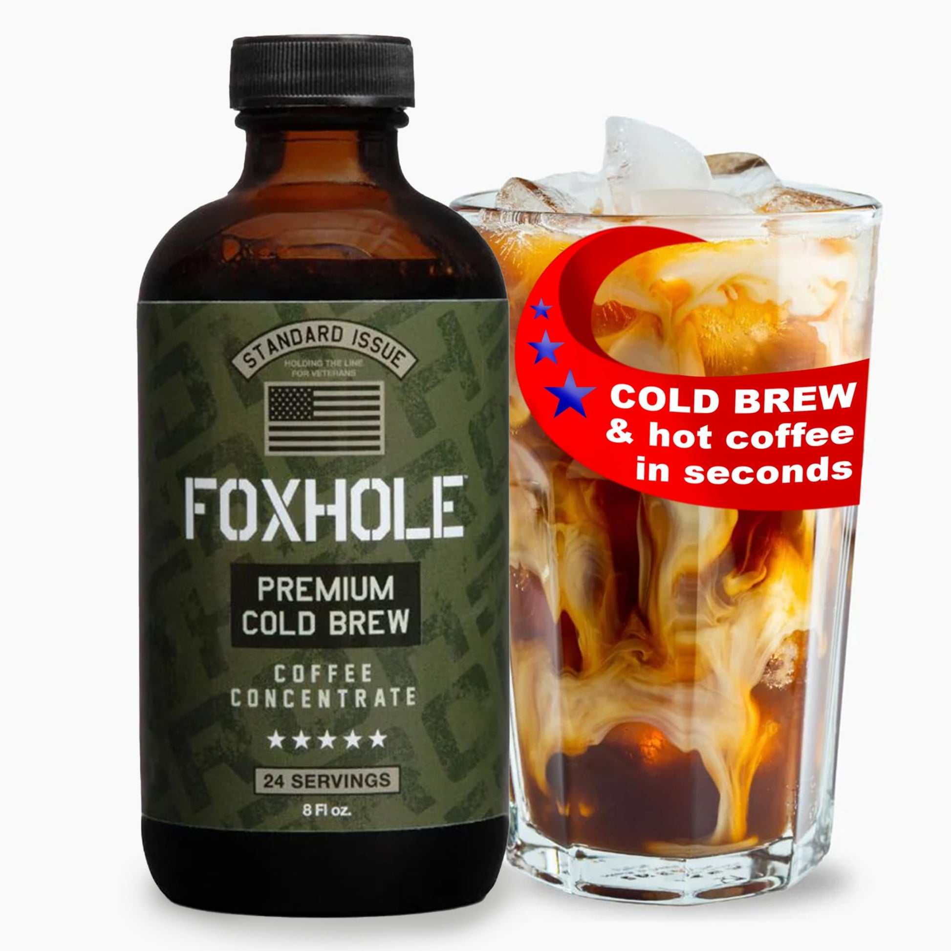 Hero Company Cold Brew Coffee Concentrate - Low Acid Liquid for Instant Iced Coffee - 8 Fl Oz