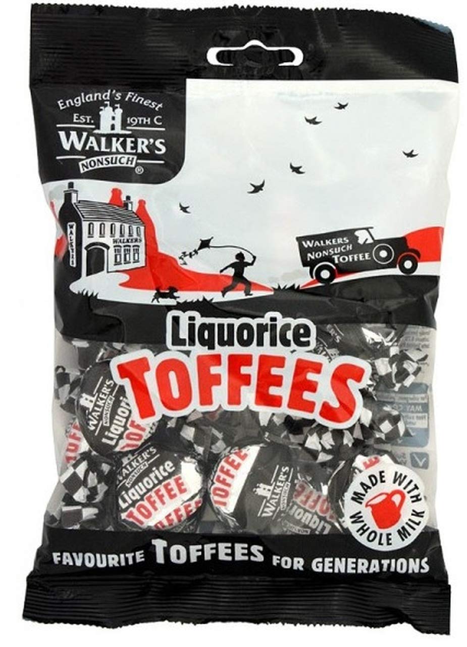 Walkers Nonsuch Liquorice Toffees Bag - Black Licorice Candy, Chewy Toffee, 5.29 Oz (Pack of 2), Imported from UK