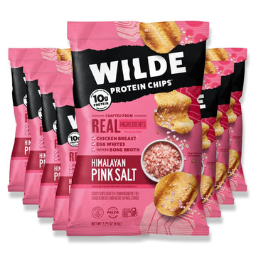 Himalayan Pink Salt Protein Chips By Wilde Chips, Thin And Crispy, High Protein, Keto Friendly, Made With Real Ingredients, 2.25