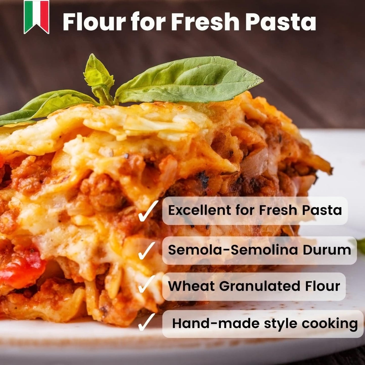 Fresh Pasta Flour, 100% Soft Wheat, 5 Kg (11 Lbs) Tipo 00, Bread Machine Or Handmade Pasta, For Bread, Gnocchi, Product Of Italy