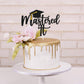 Black Glitter Mastered It Cake Topper,College Grad,Congratulations Mba Graduation Party Decorations Supplies