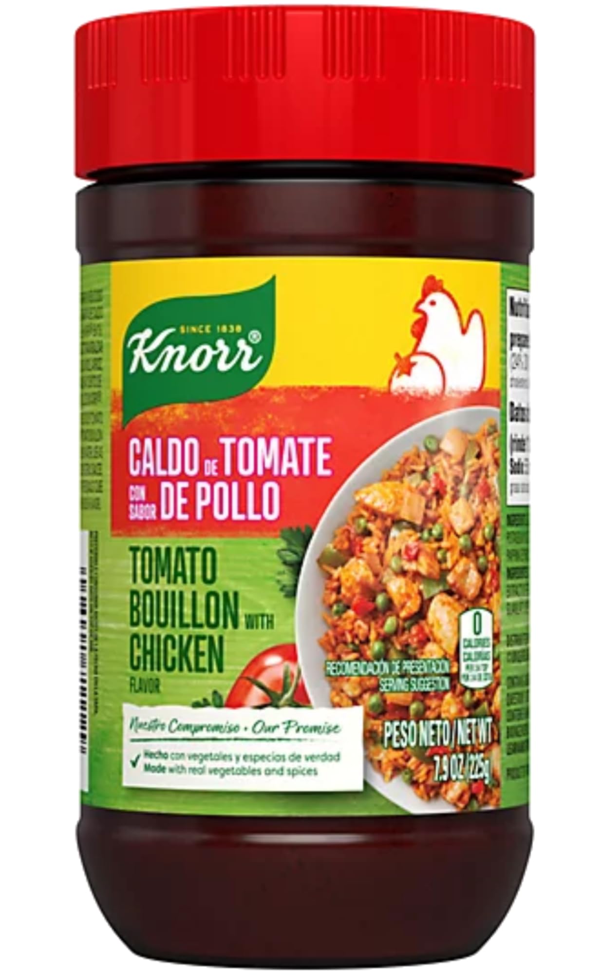 Knorr Granulated Bouillon Bundle, Chicken Flavor And Tomato With Chicken Flavor, 7.9 Oz (Pack Of 2) With By The Cup Swivel Spoon