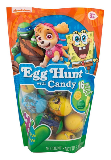 Nickelodeon Characters Egg Hunt Candy Filled Easter Eggs, 16 Count