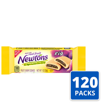 Newtons Soft & Fruit Chewy Fig Cookies, (Fig Bars), 120 Snack Packs (1 Cookie Per Pack)