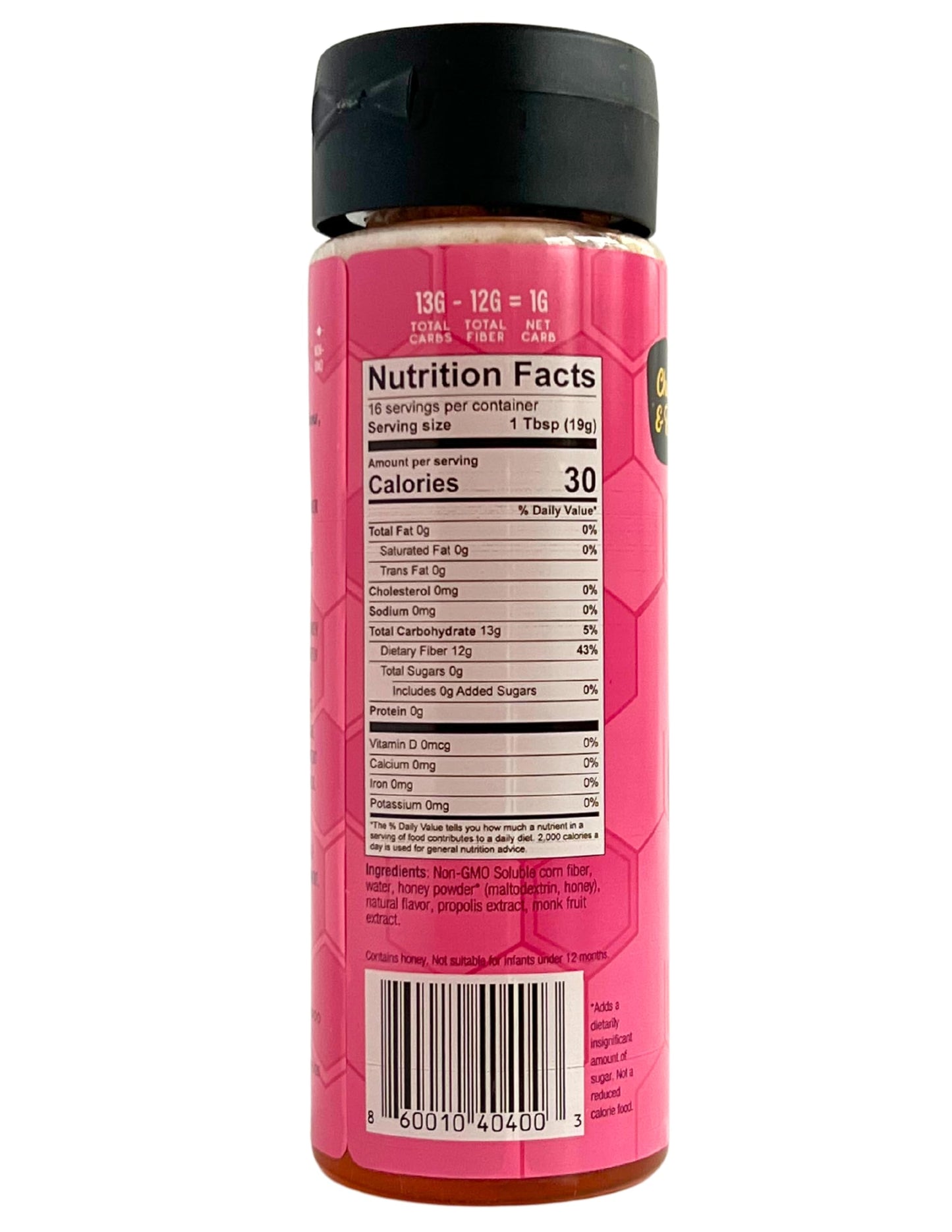 Chick & Roo Zero Sugar Honey Substitute - Classic Flavor: Naturally Enriched With Honey & Propolis, Sugar Free, Prebiotic Fiber,