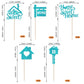 Rssta i Cupcake Toppers 30 Pack Glitter Paper Welcome New Home Decorations Blue