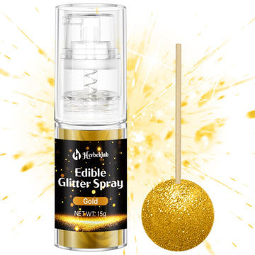 Gold Edible Glitter Spray - 15g Edible Gold Glitter for Cakes Food Grade Metallic Shimmer Powder Cake Sprinkles for Cookie Decor