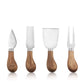 True Gourmet 4-Piece Stainless Steel Cheese Cutting Tool Set With Acacia Wood Handles For Charcuterie Board, Includes 3 Cutting Tool & 1 Fork, Hosting Essentials