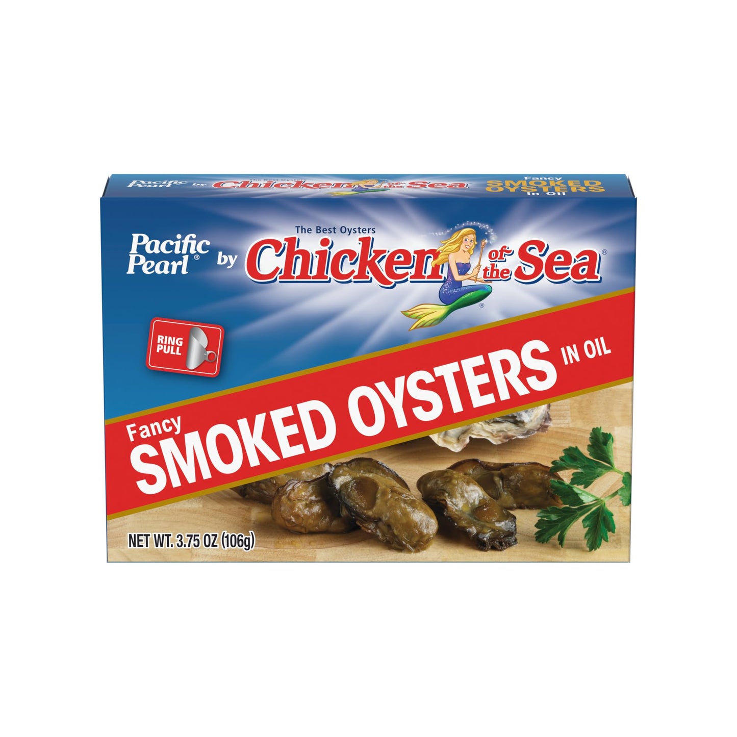 Pacific Pearl Smoked Oysters in Oil, 3.75 oz Can, Pack of 24